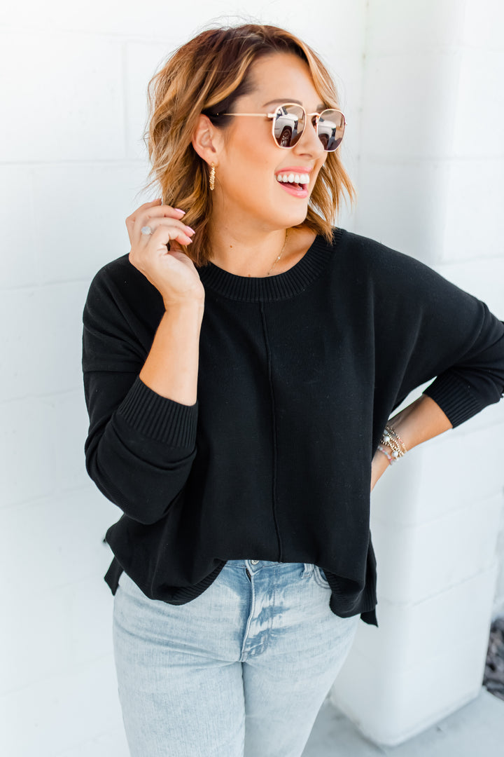 The Haylen Crew Neck Pullover - Black