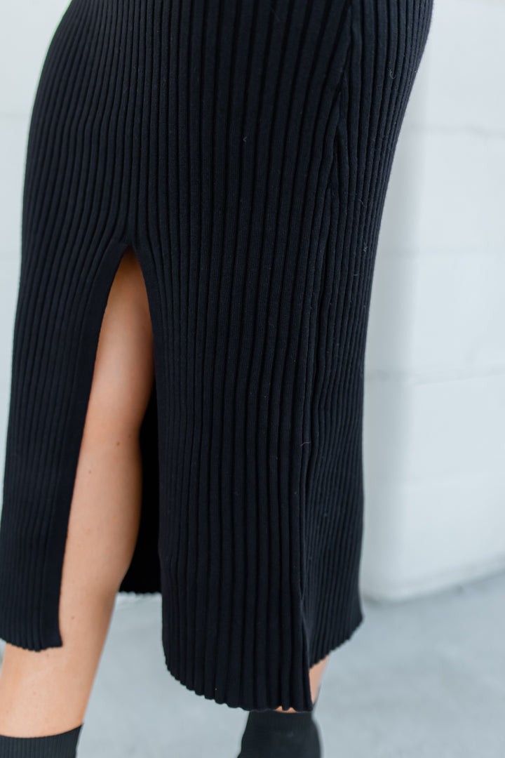 The Still Got It Knitted Skirt - Black