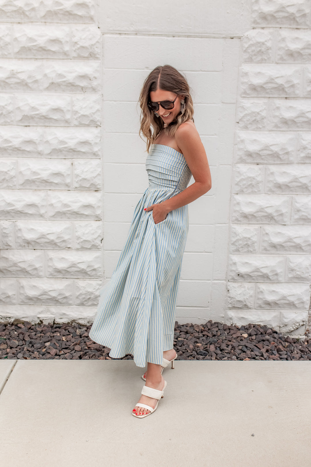 The Lido Striped Midi Dress
