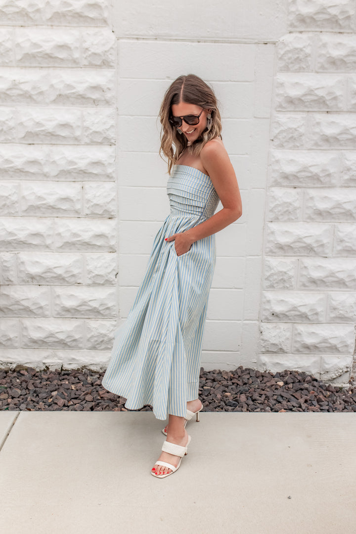 The Lido Striped Midi Dress
