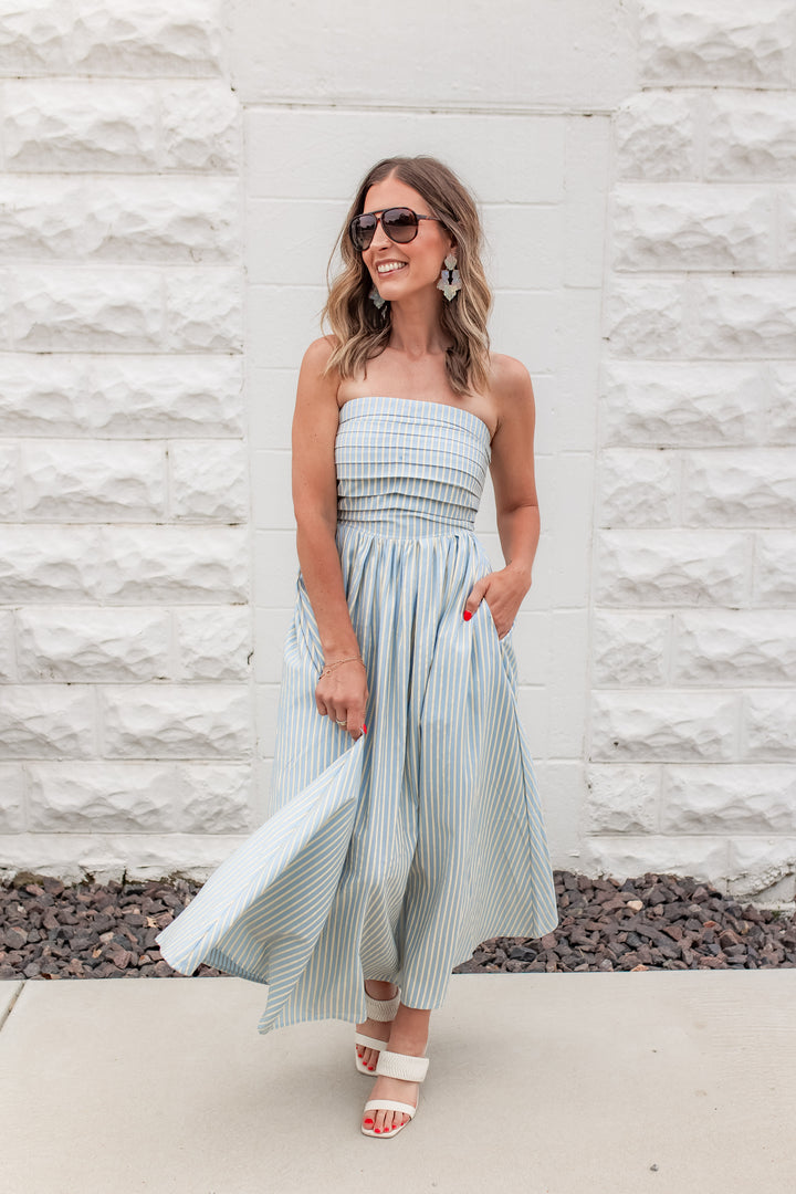 The Lido Striped Midi Dress
