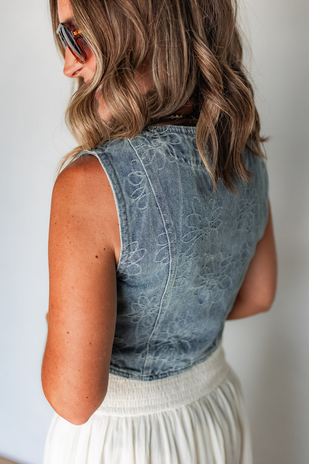 The Ella Denim Tie Vest