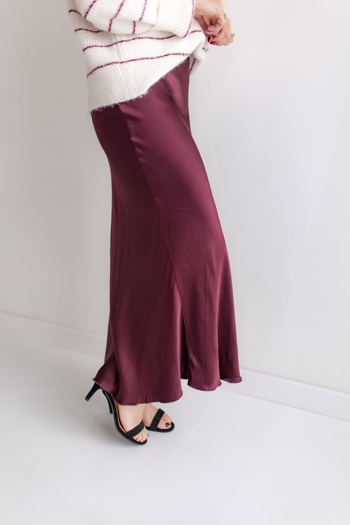 The Satin Holiday Midi Skirt