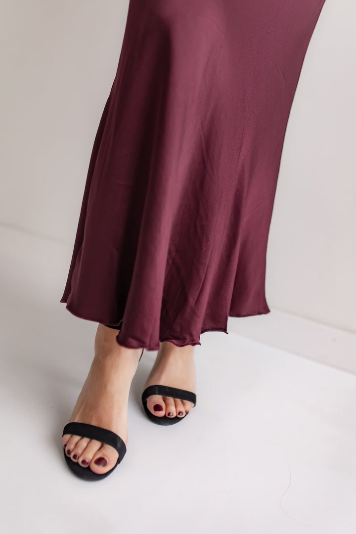 The Satin Holiday Midi Skirt