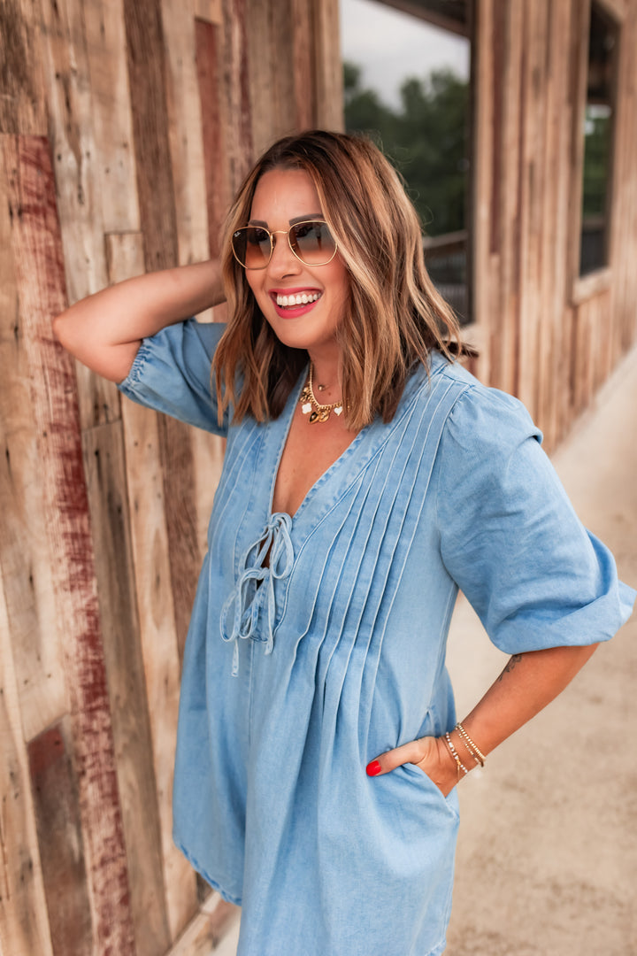 The Backroads Denim Romper