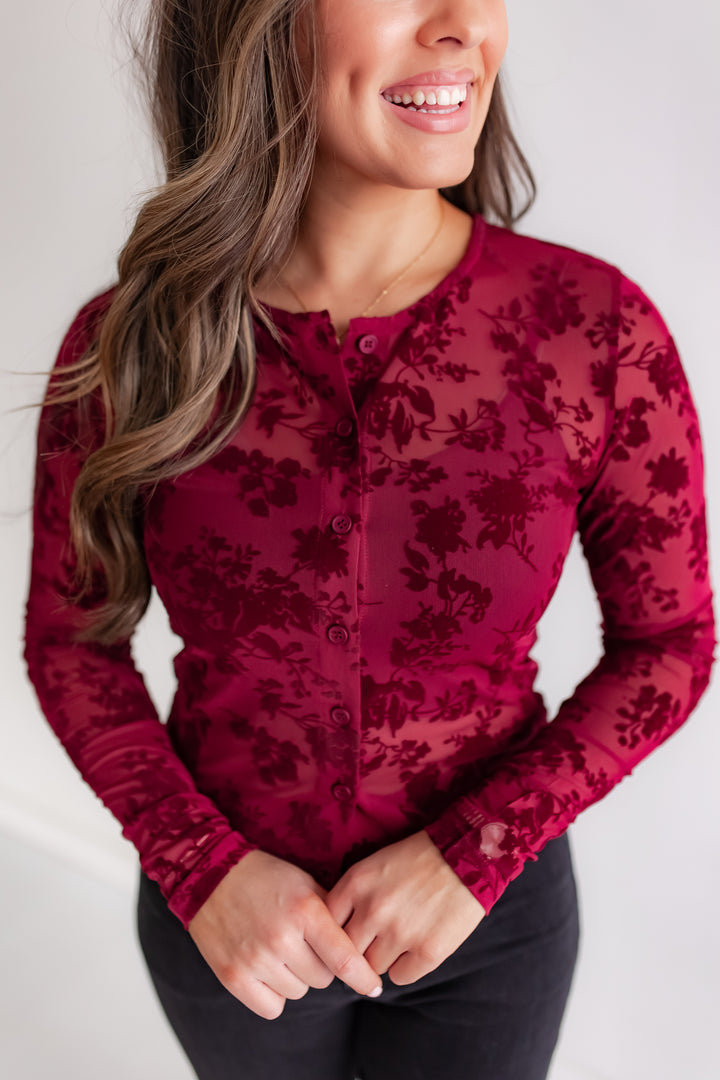 The Seasonal Bloom Velvet Top