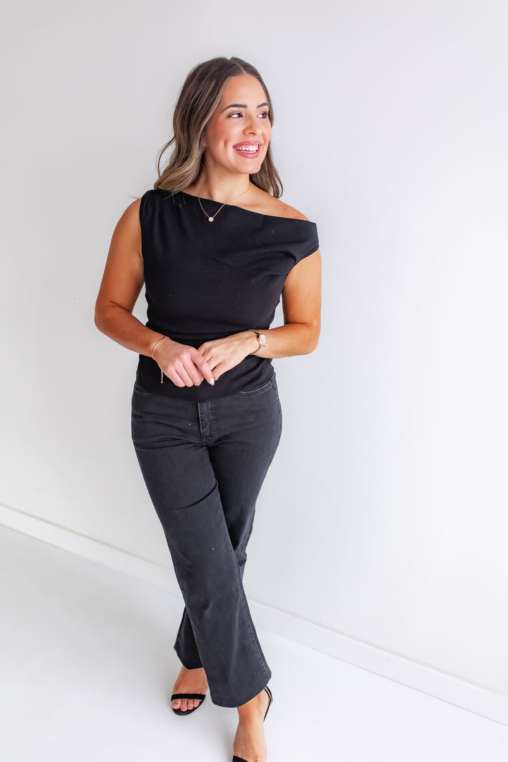 The Evening Soirée Top - Black