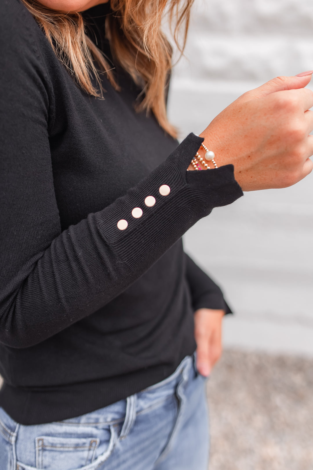 The Marley Mock Neck Top - Black