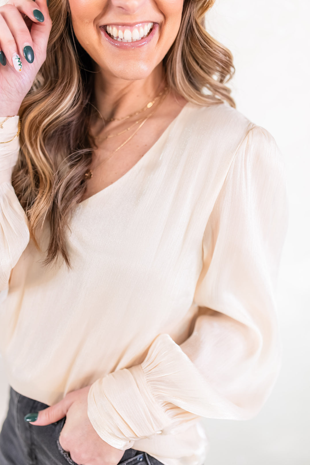 The Kerri Shimmer Blouse