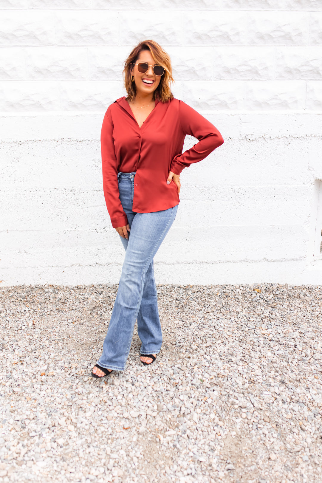 The Sophisticated Sass Top - Burnt Cinnamon