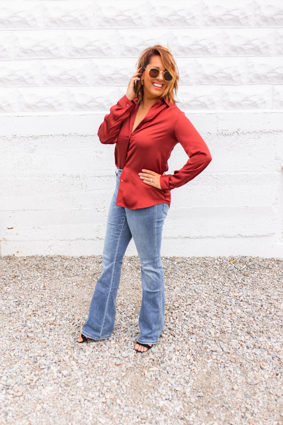 The Sophisticated Sass Top - Burnt Cinnamon