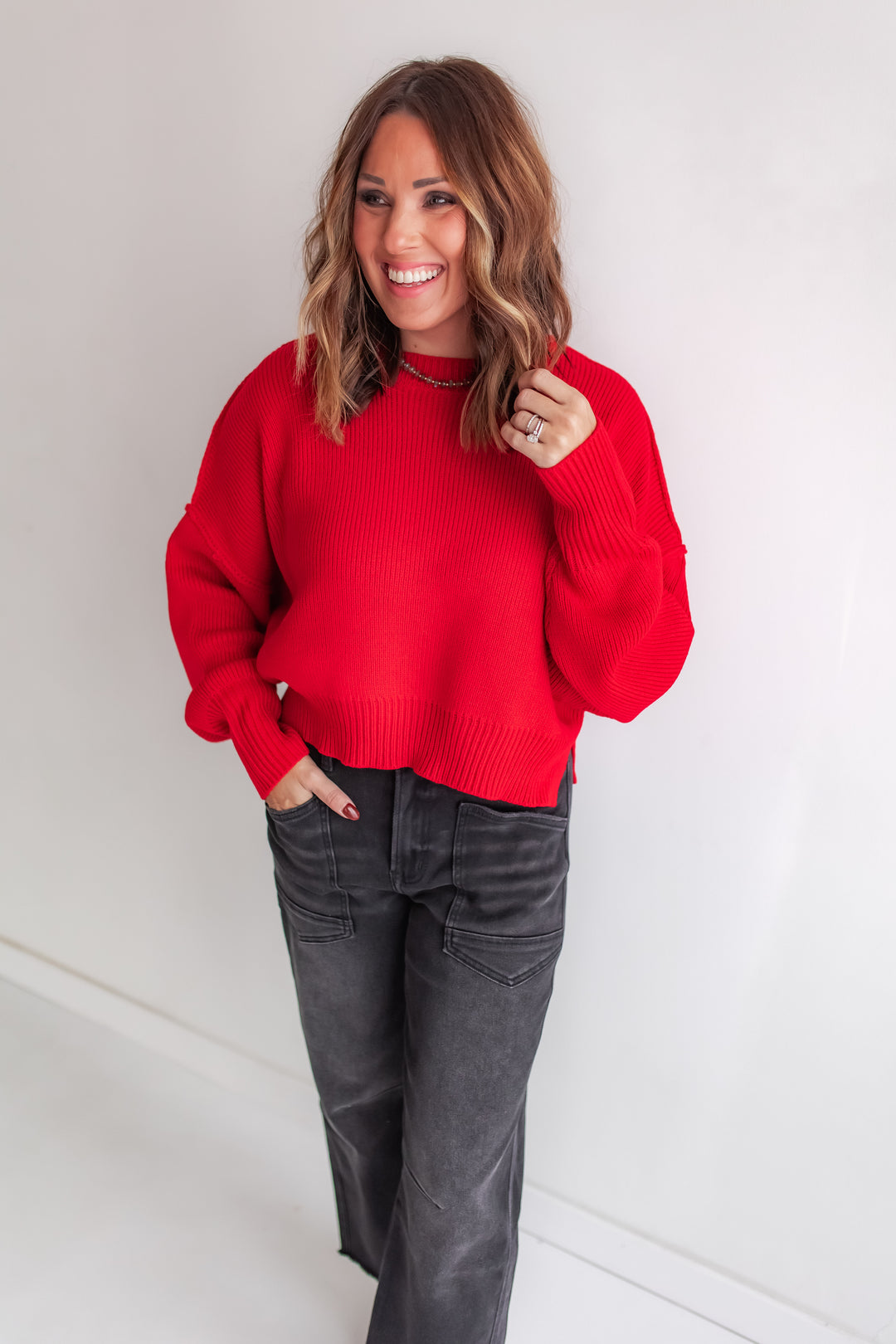 The Jovie Sweater - Red