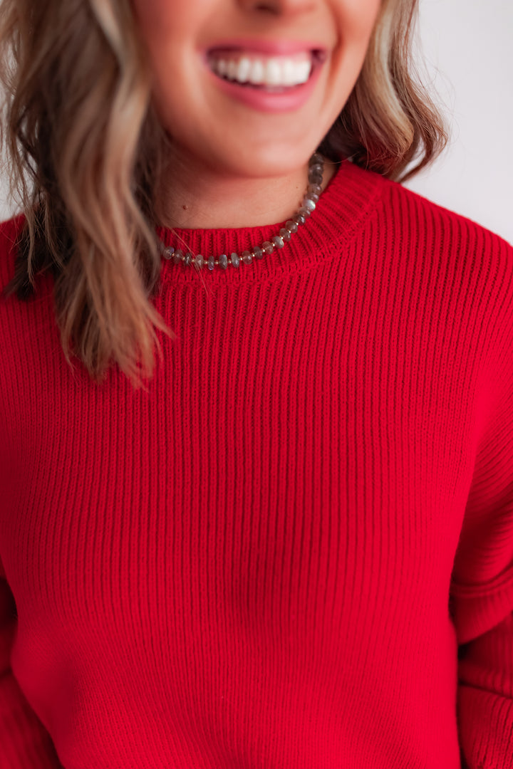 The Jovie Sweater - Red