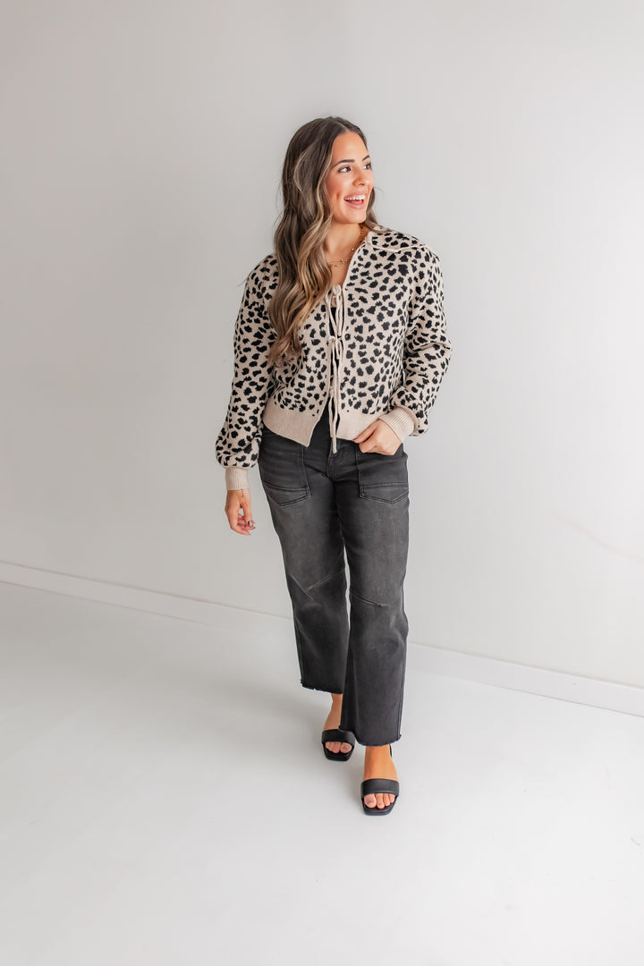 The Alia Leopard Tie Sweater
