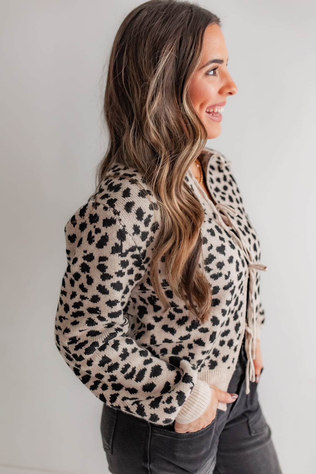 The Alia Leopard Tie Sweater