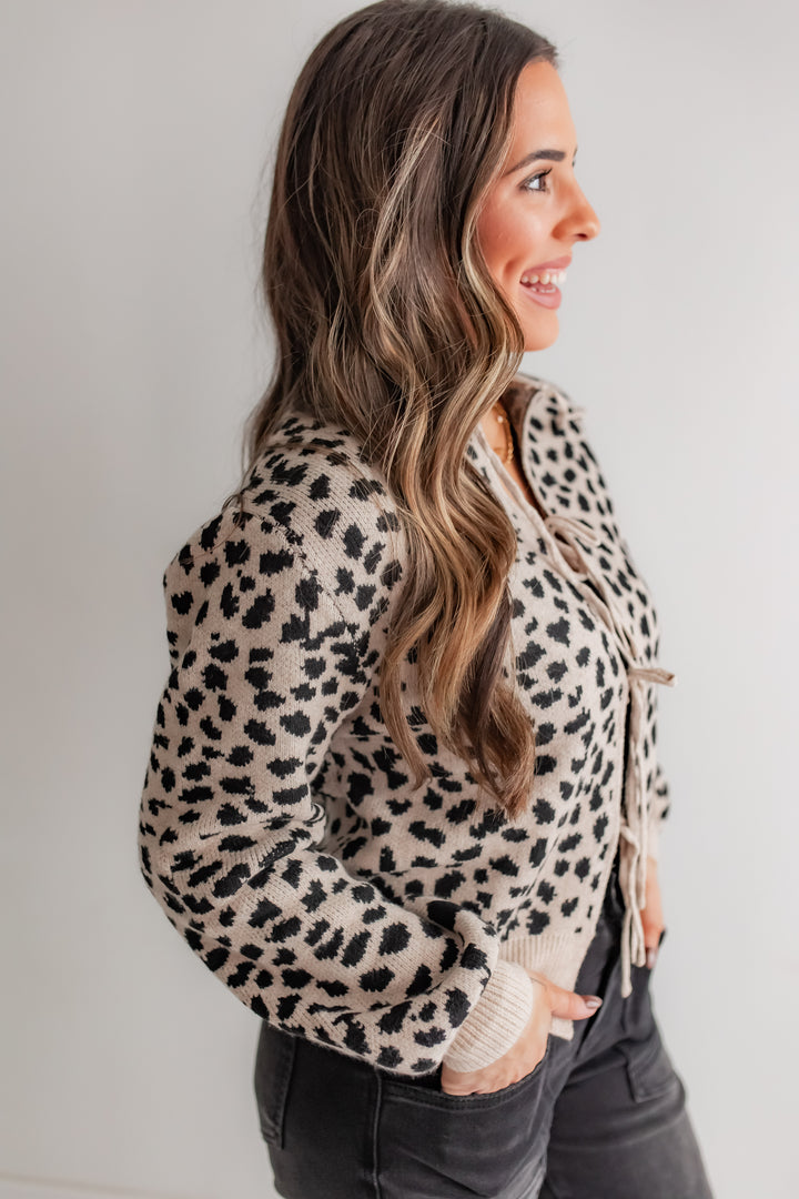 The Alia Leopard Tie Sweater
