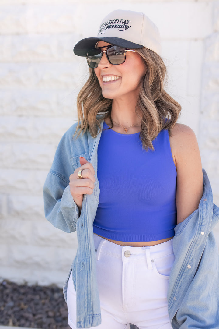 The All Season Halter Tank - Blue