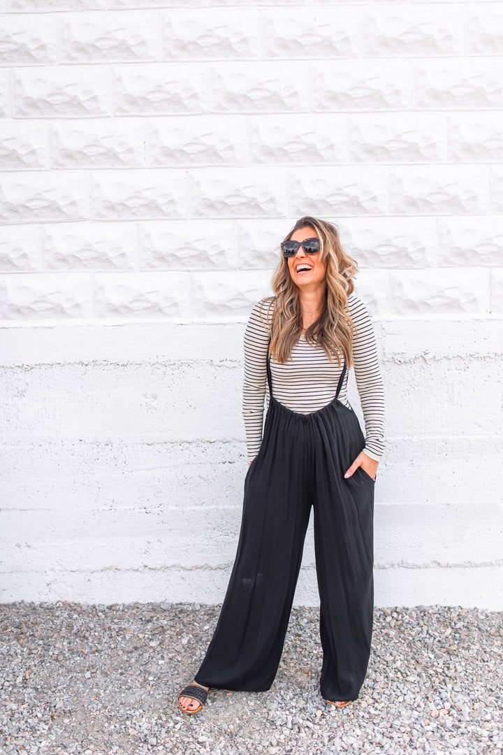 The Linny Stripe Top - White/Black