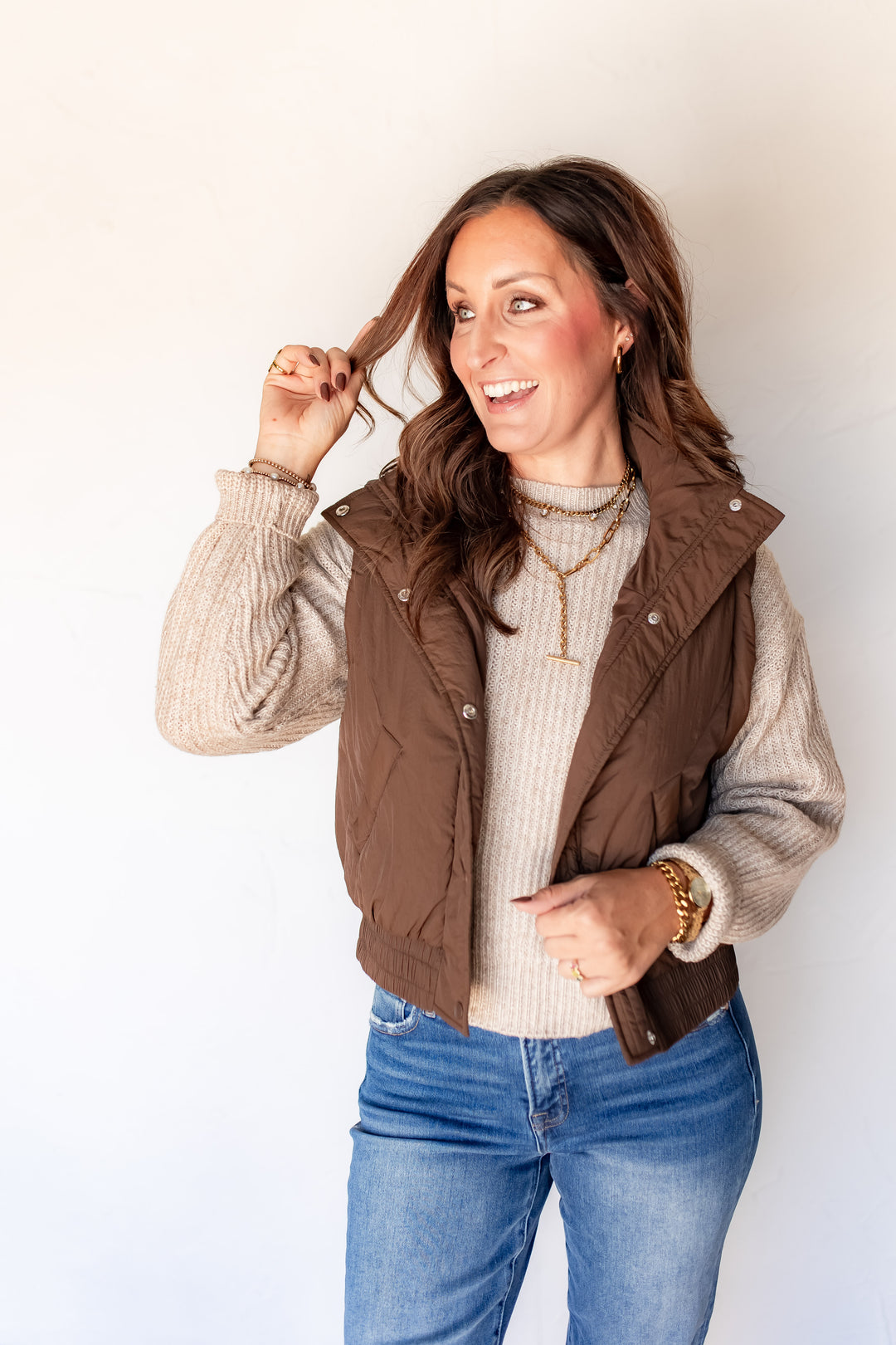 The Palmer Puffer Vest - Brown