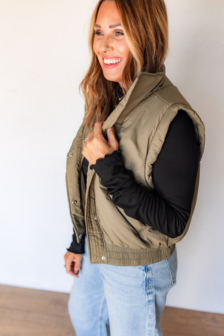 The Palmer Puffer Vest - Olive