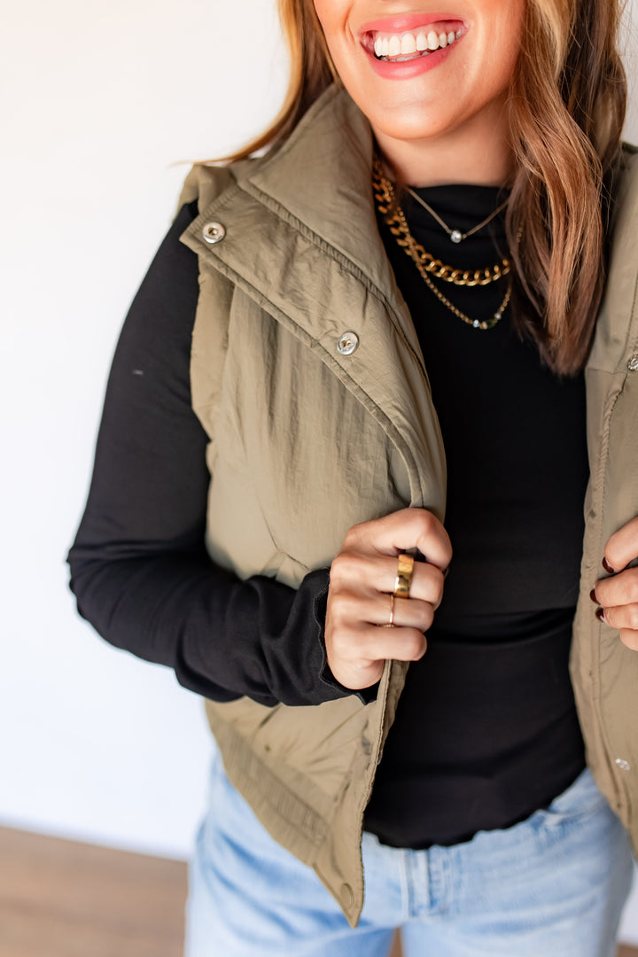 The Palmer Puffer Vest - Olive