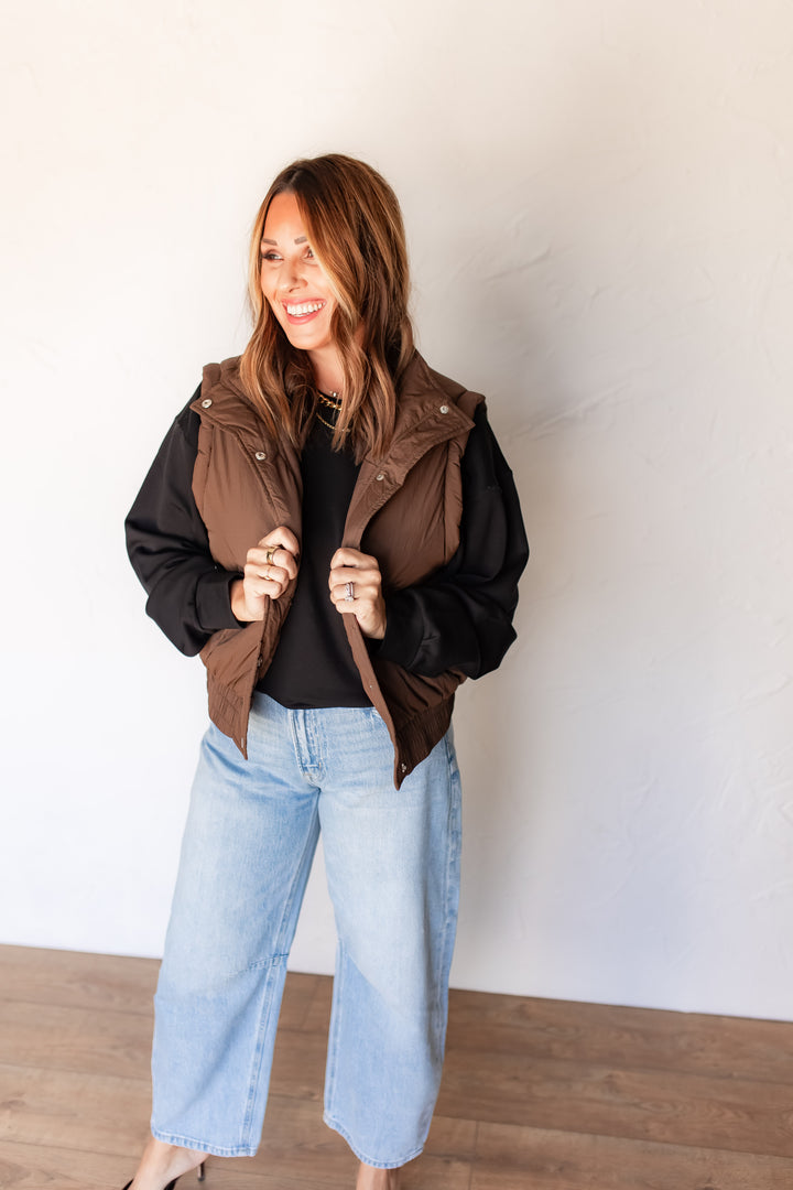The Palmer Puffer Vest - Brown