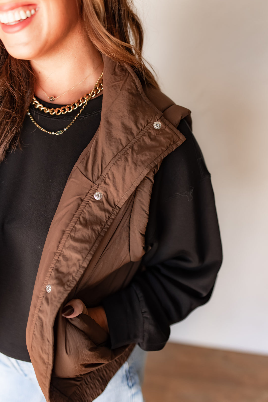 The Palmer Puffer Vest - Brown