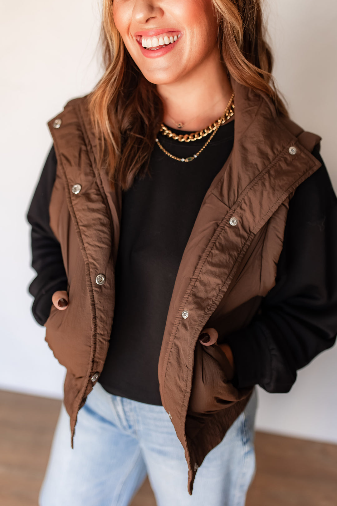 The Palmer Puffer Vest - Brown