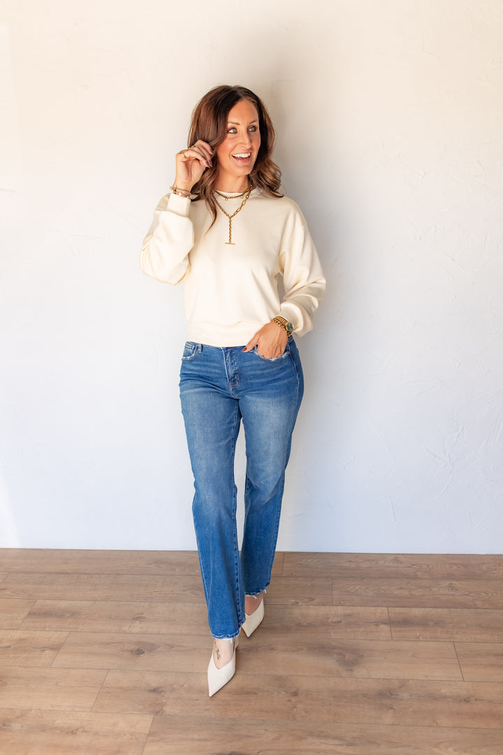 The Everyday Ease Pullover - Cream