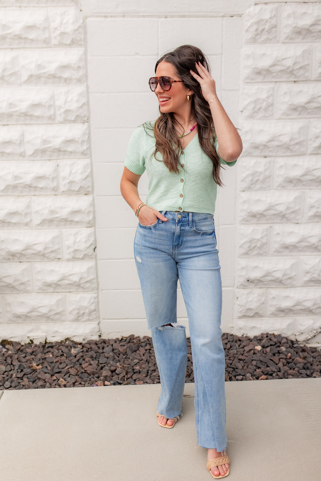 The Solace Cardigan - Light Mint