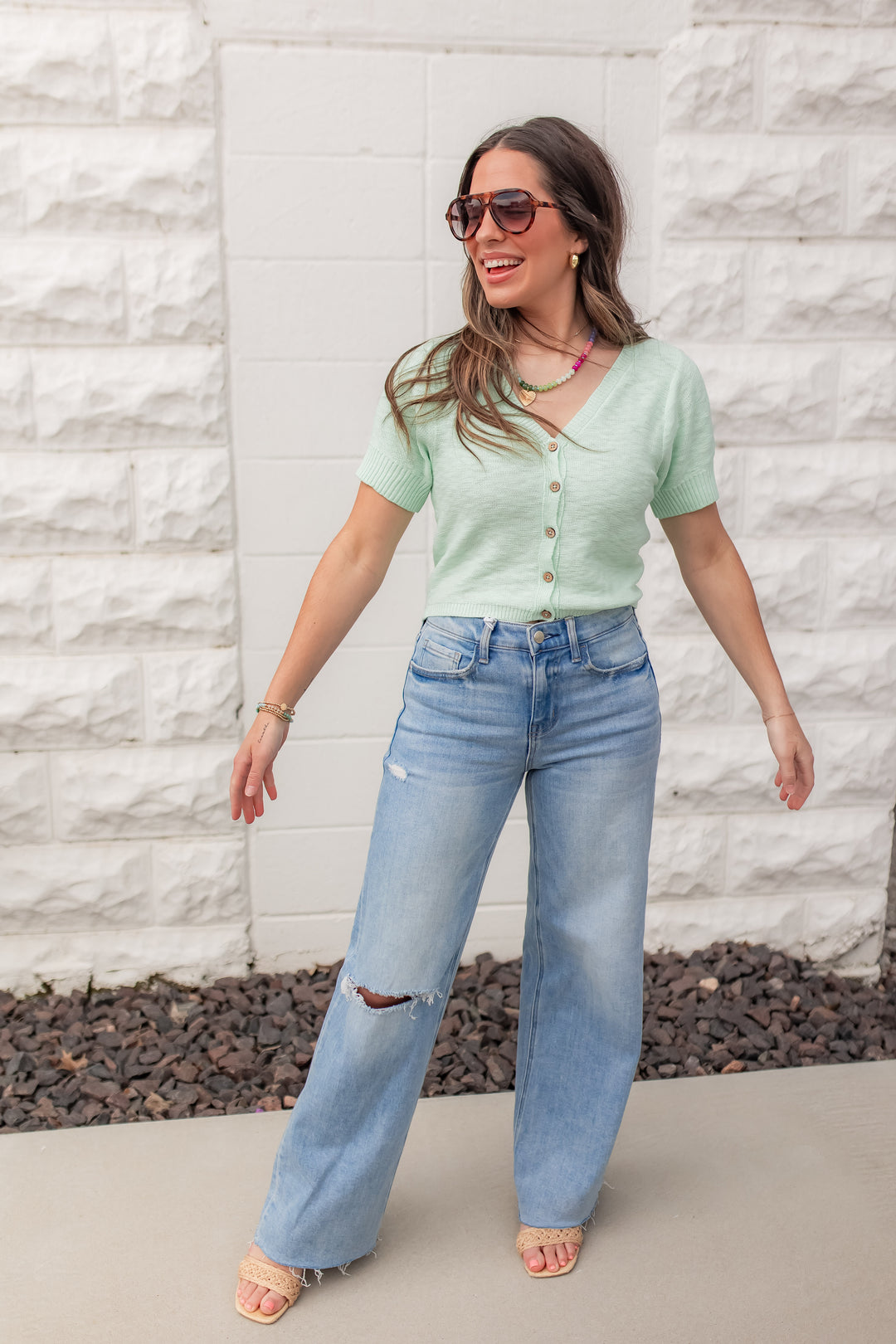 The Solace Cardigan - Light Mint