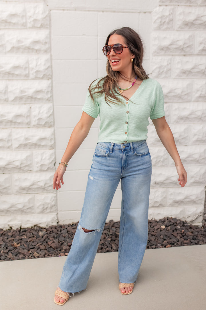 The Solace Cardigan - Light Mint