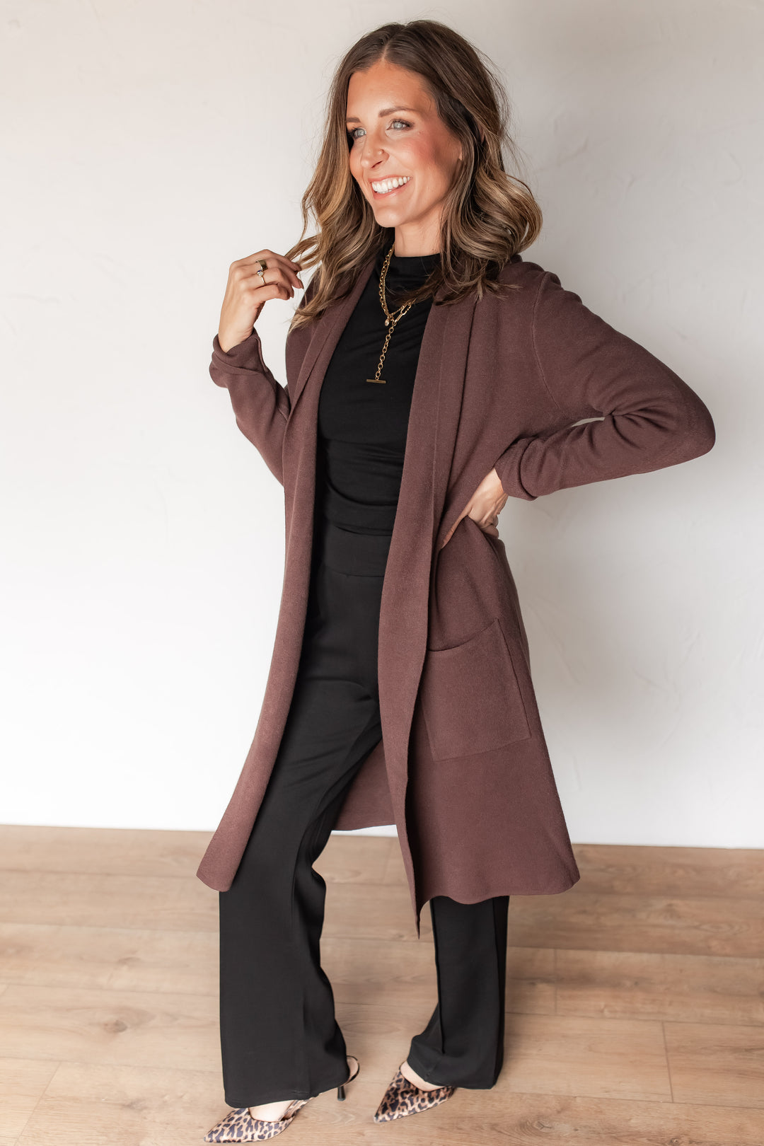The Lana Duster Cardigan - Espresso