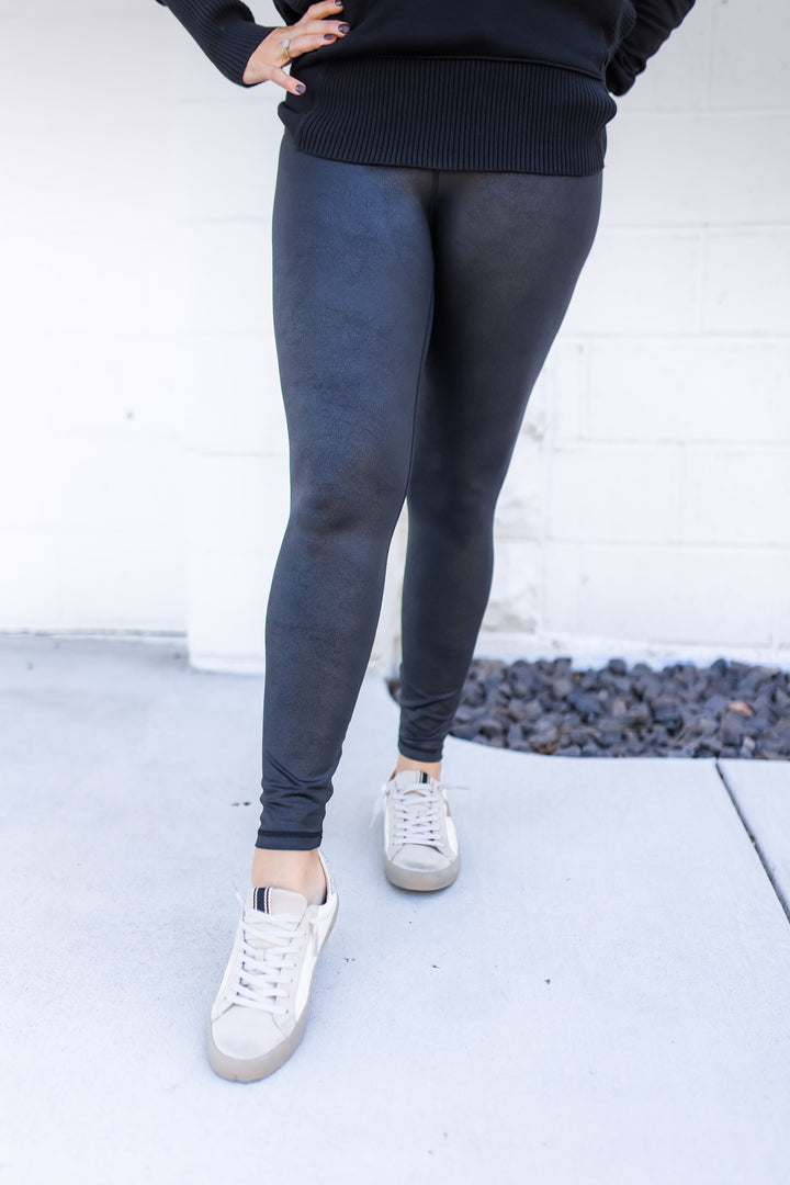 The Flex Faux Leather Textured Leggings