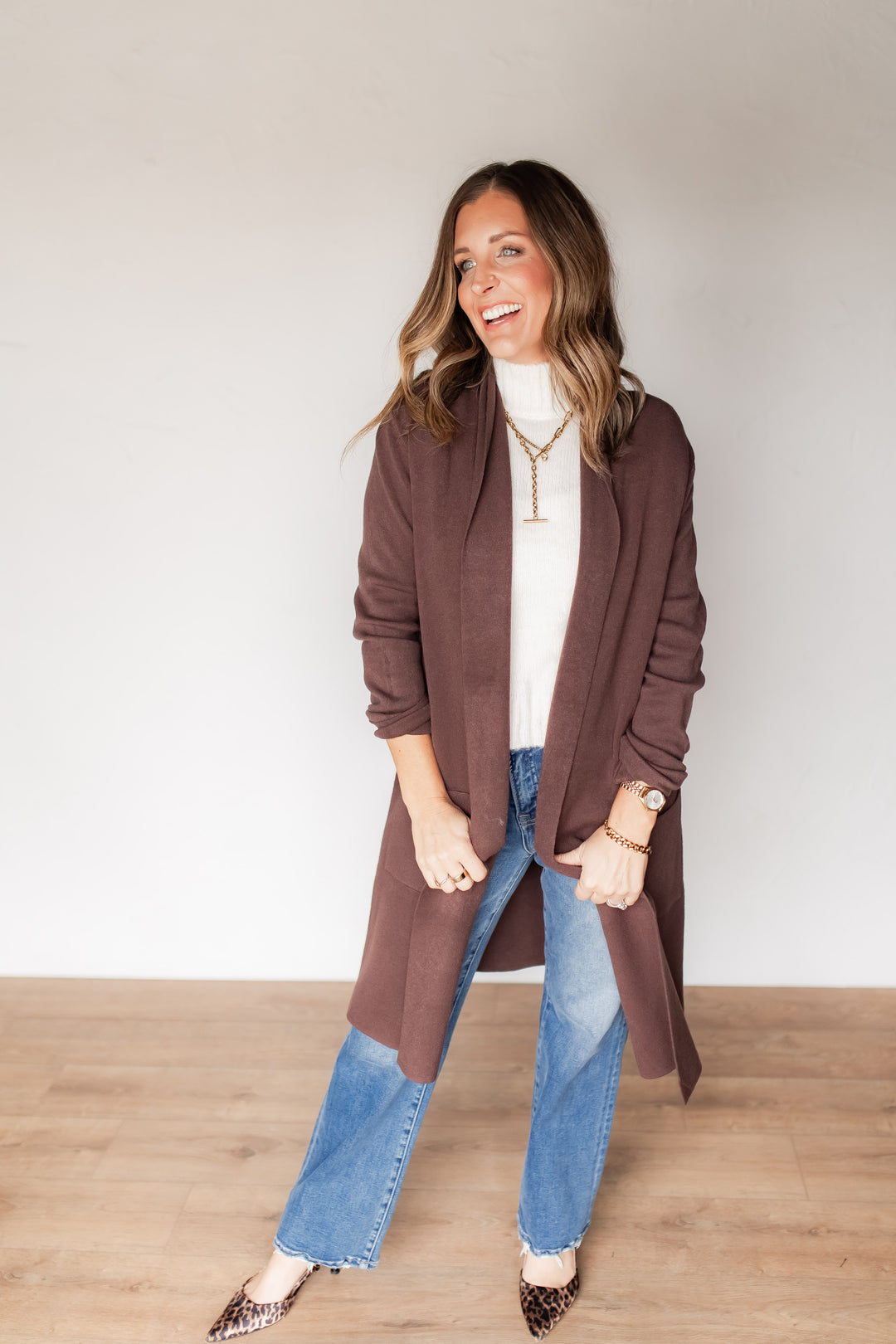 The Lana Duster Cardigan - Espresso