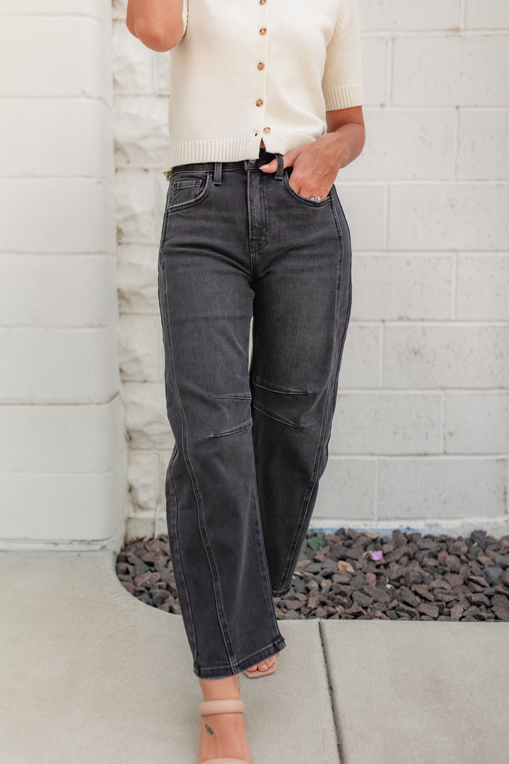 The Ashline High Rise Barrel Jeans