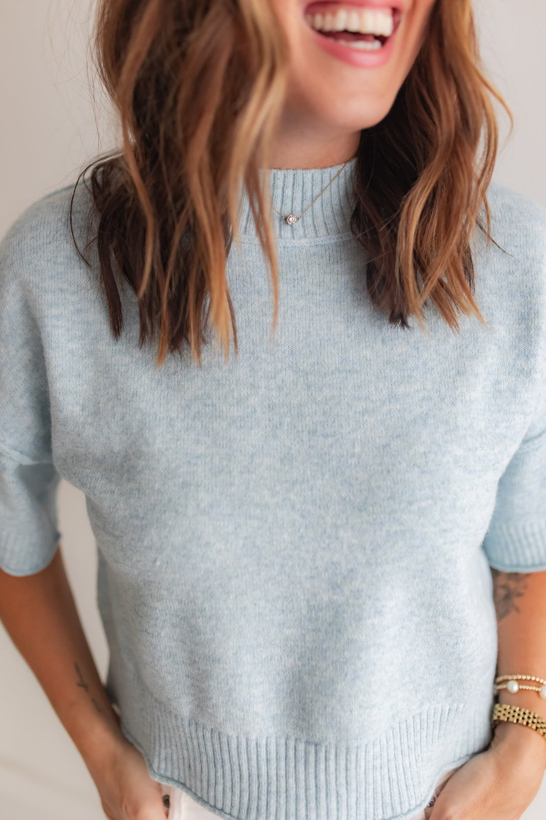 The Linley Sweater - Light Blue