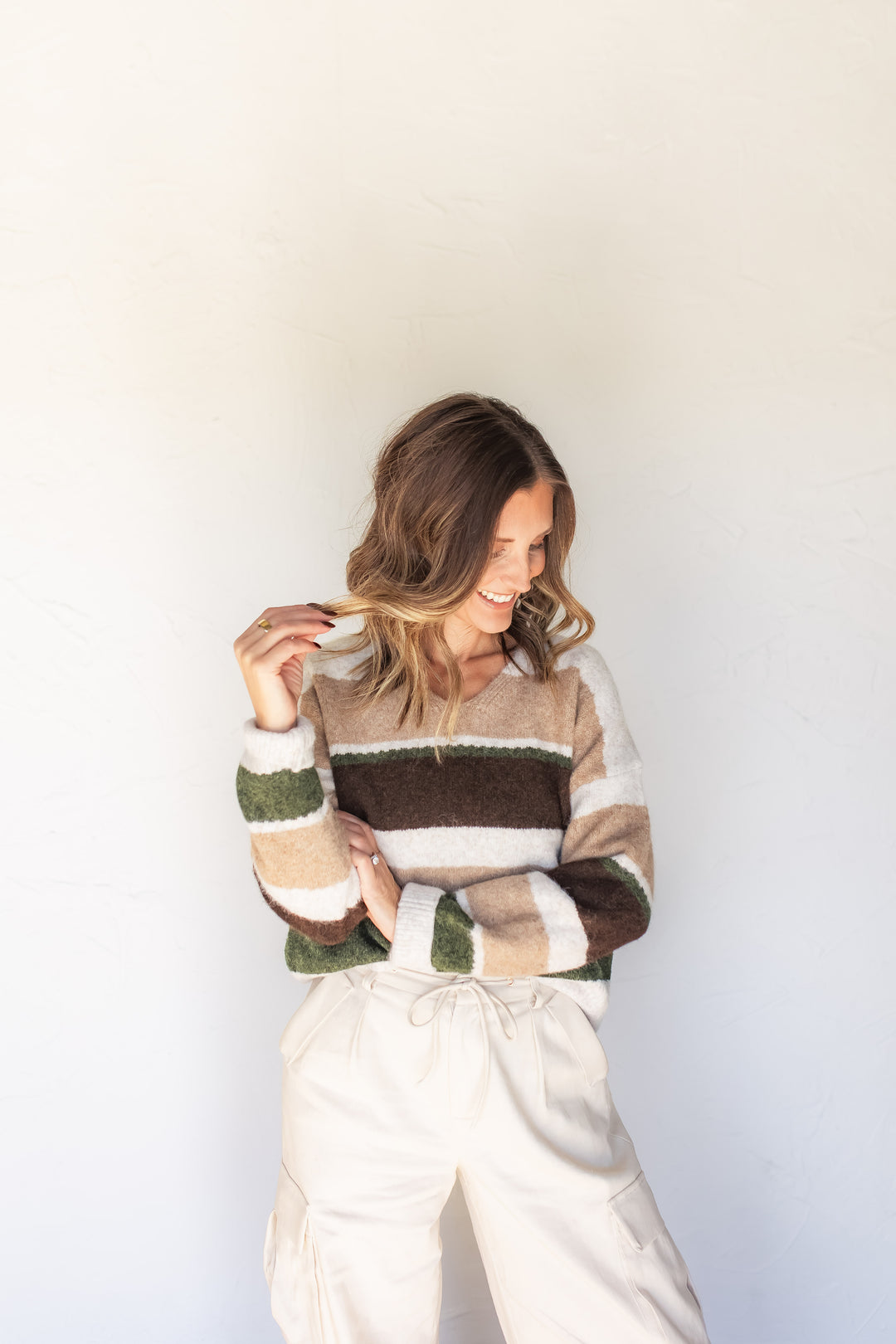 The Hudson Striped Sweater - Brown - One Eleven Olive Boutique