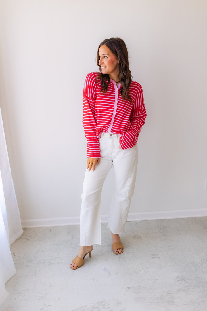 The Karlie Striped Cardigan