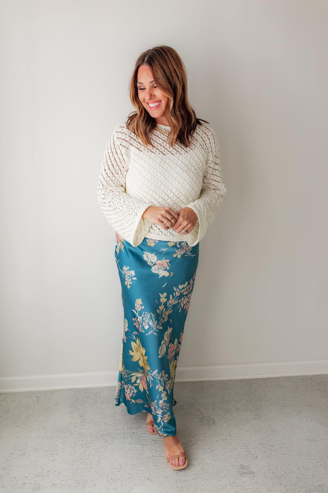 The Daryn Floral Satin Maxi Skirt