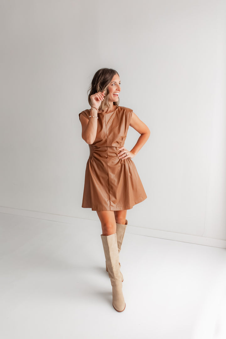 The Hot Shot Dress - Camel