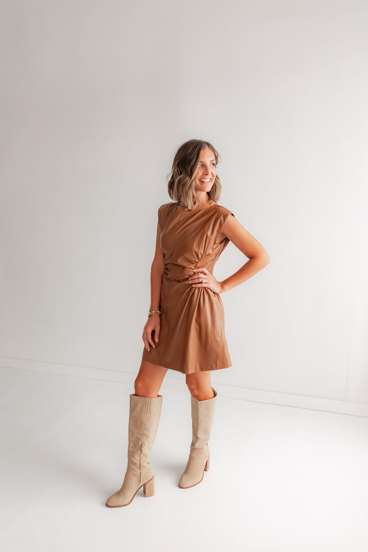 The Hot Shot Dress - Camel