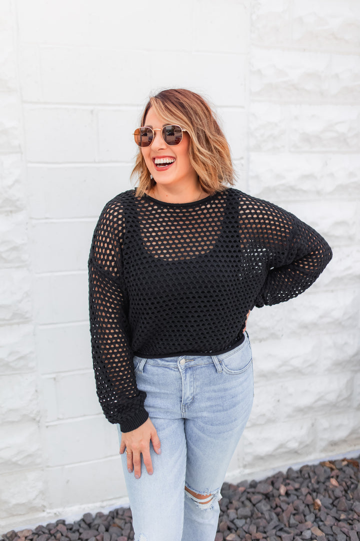 The Modern Day Crochet Top - Black