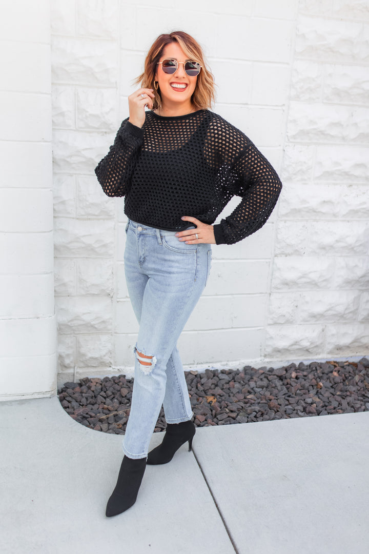 The Modern Day Crochet Top - Black