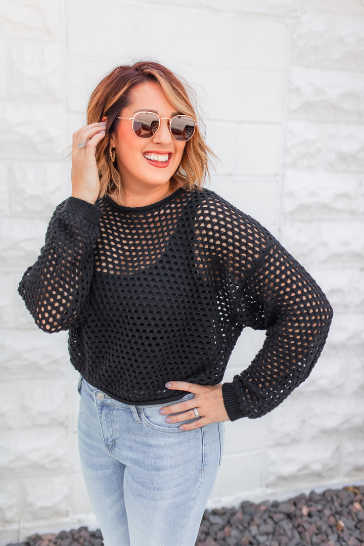 The Modern Day Crochet Top - Black
