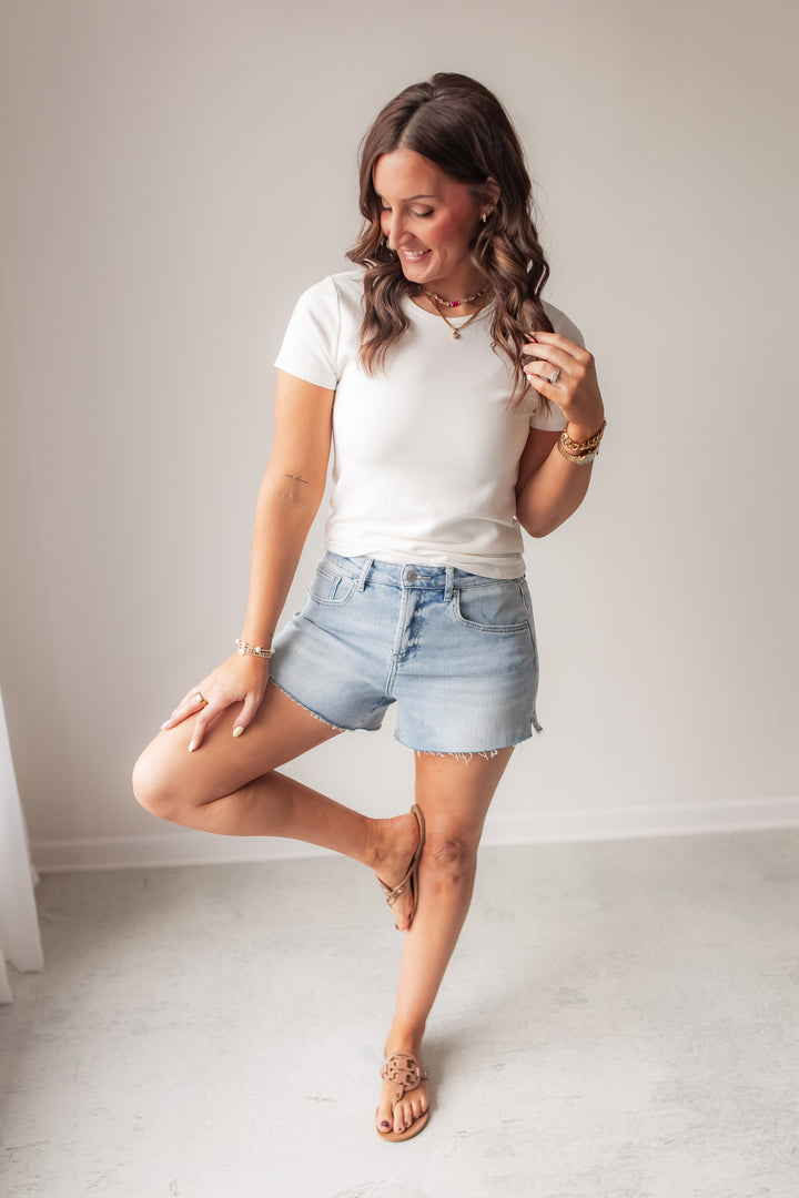 The Leni Denim Shorts - One Eleven Olive Boutique