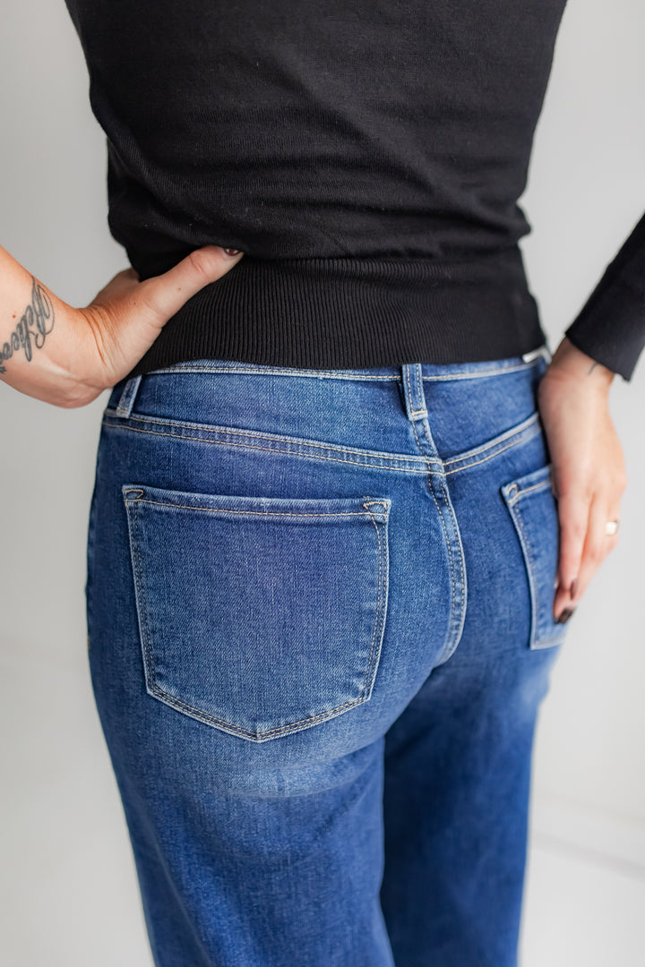 The Stylist Cuffed Wide Leg Jeans