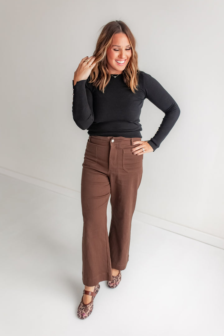 The Cocoa Dusted Wide Leg Pants