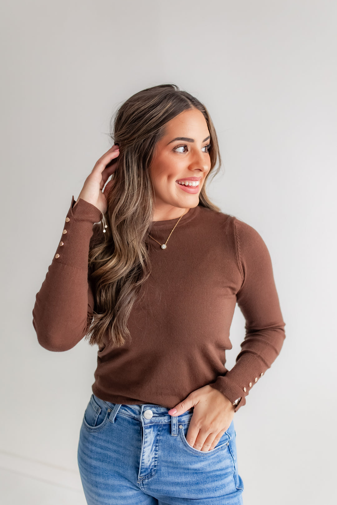 The Signature Sleeve Top - Brown