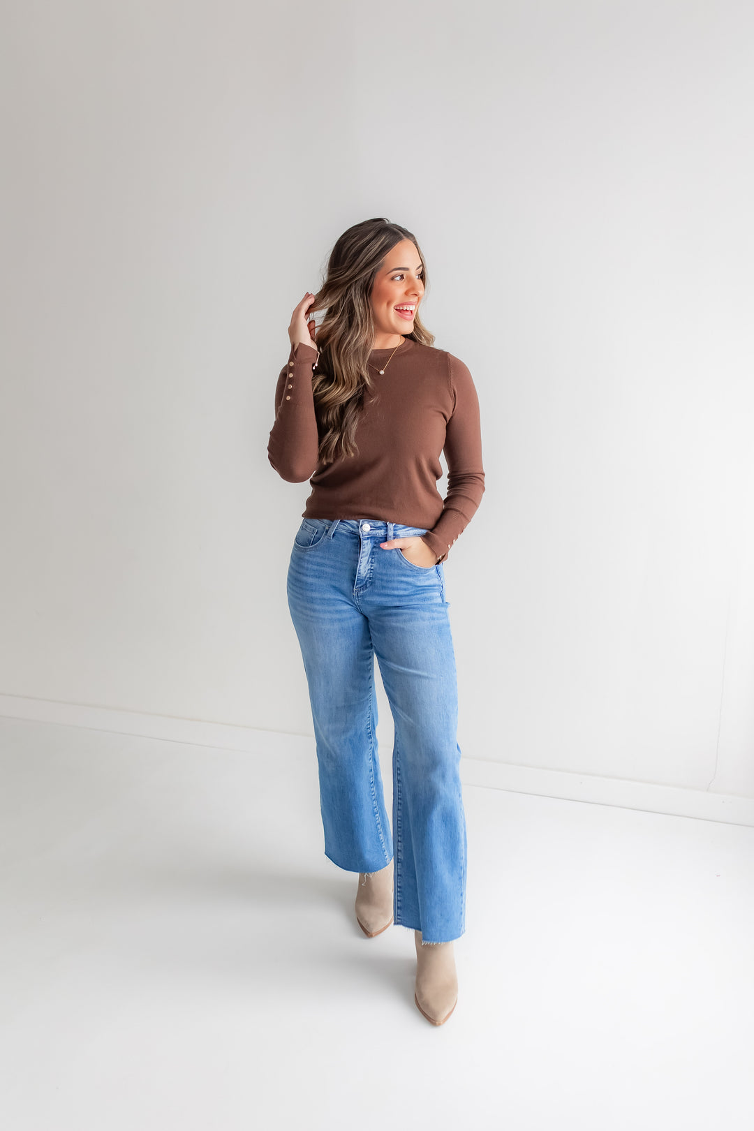 The Signature Sleeve Top - Brown